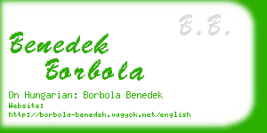 benedek borbola business card